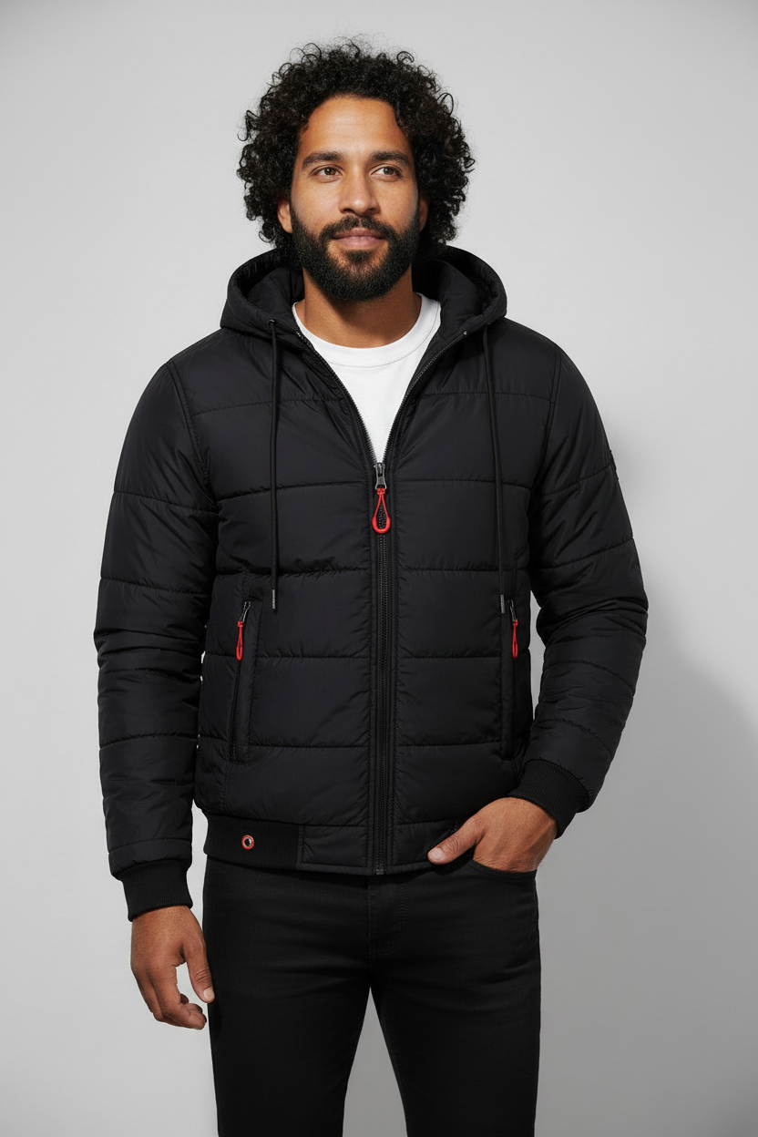 Puffer negro modelo