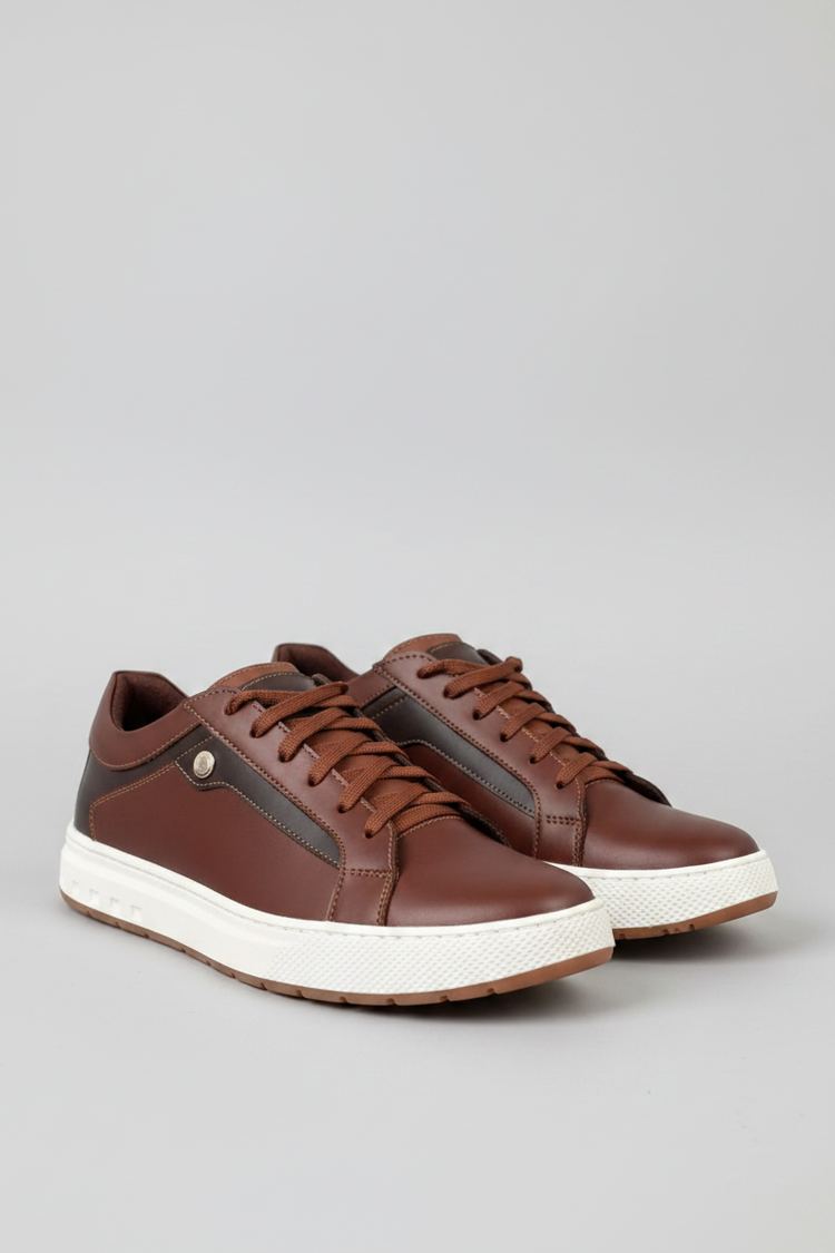 Zapato Miel Cuero - Fondo Gris